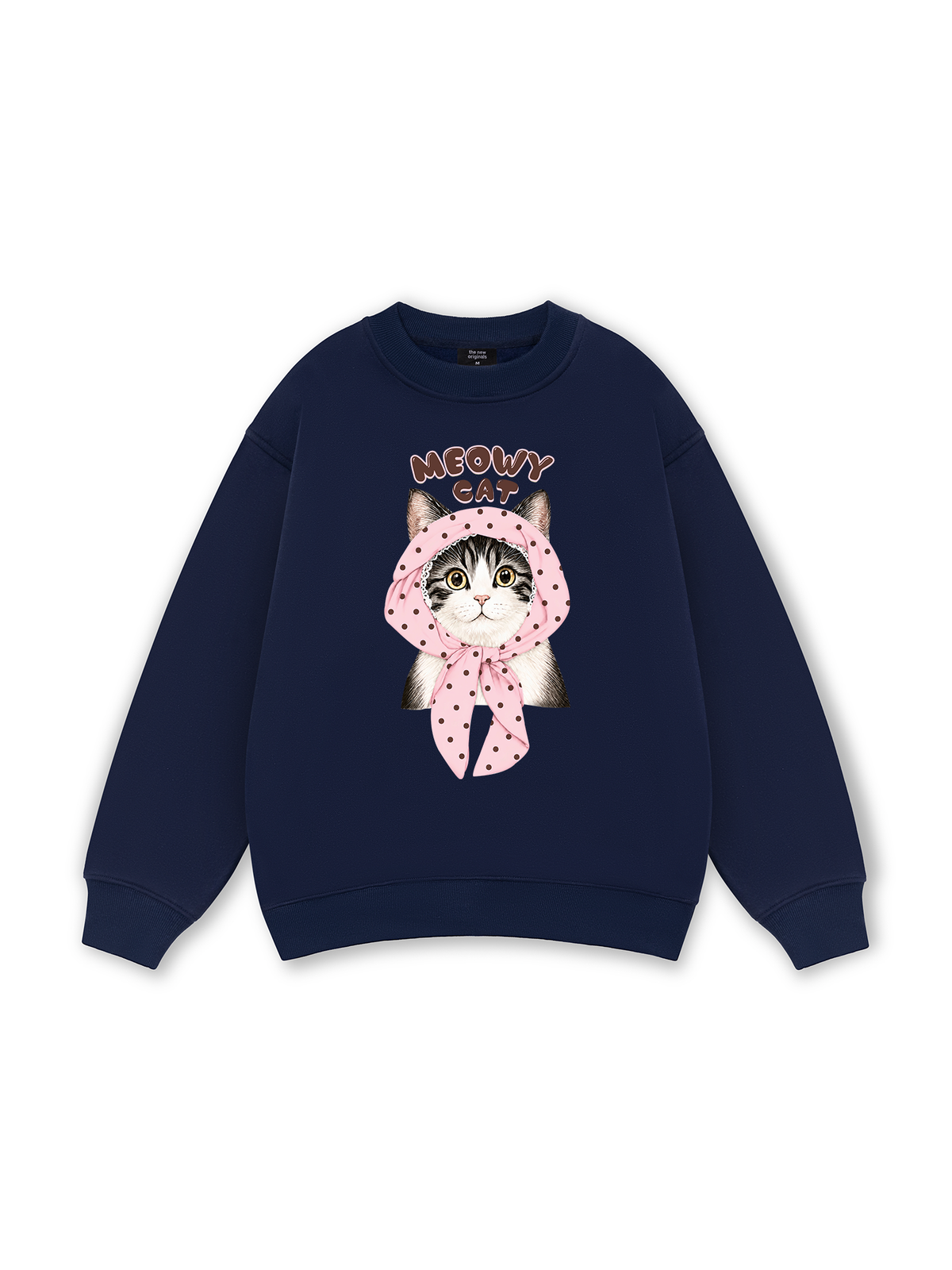 Meowy Cat Pink Polka Sweater