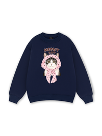 Meowy Cat Pink Polka Sweater