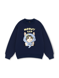 Blue Plaid Meowy Cat Sweater