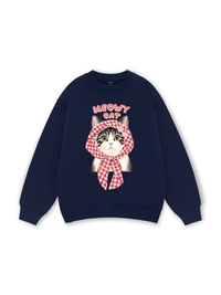 Meowy Cat Pink Plaid Sweater