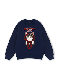 Meowy Cat Red Xmas Plaid Sweater