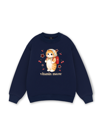 Pickleball Girl Meow Vitamin Meow Go School  Sweater