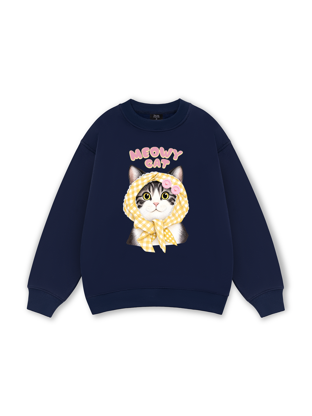 Meowy Cat Yellow Plaid Sweater