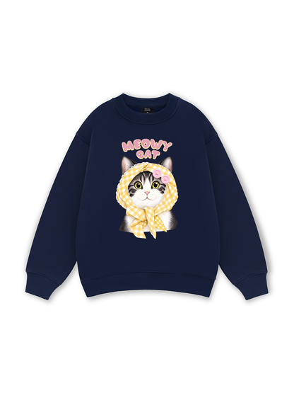 Meowy Cat Yellow Plaid Sweater