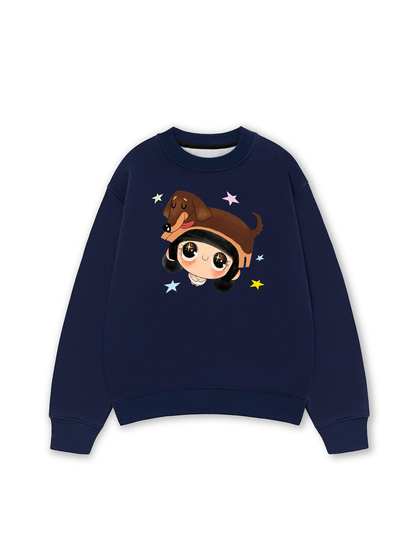 Cute Girl With Dachshund Sweater