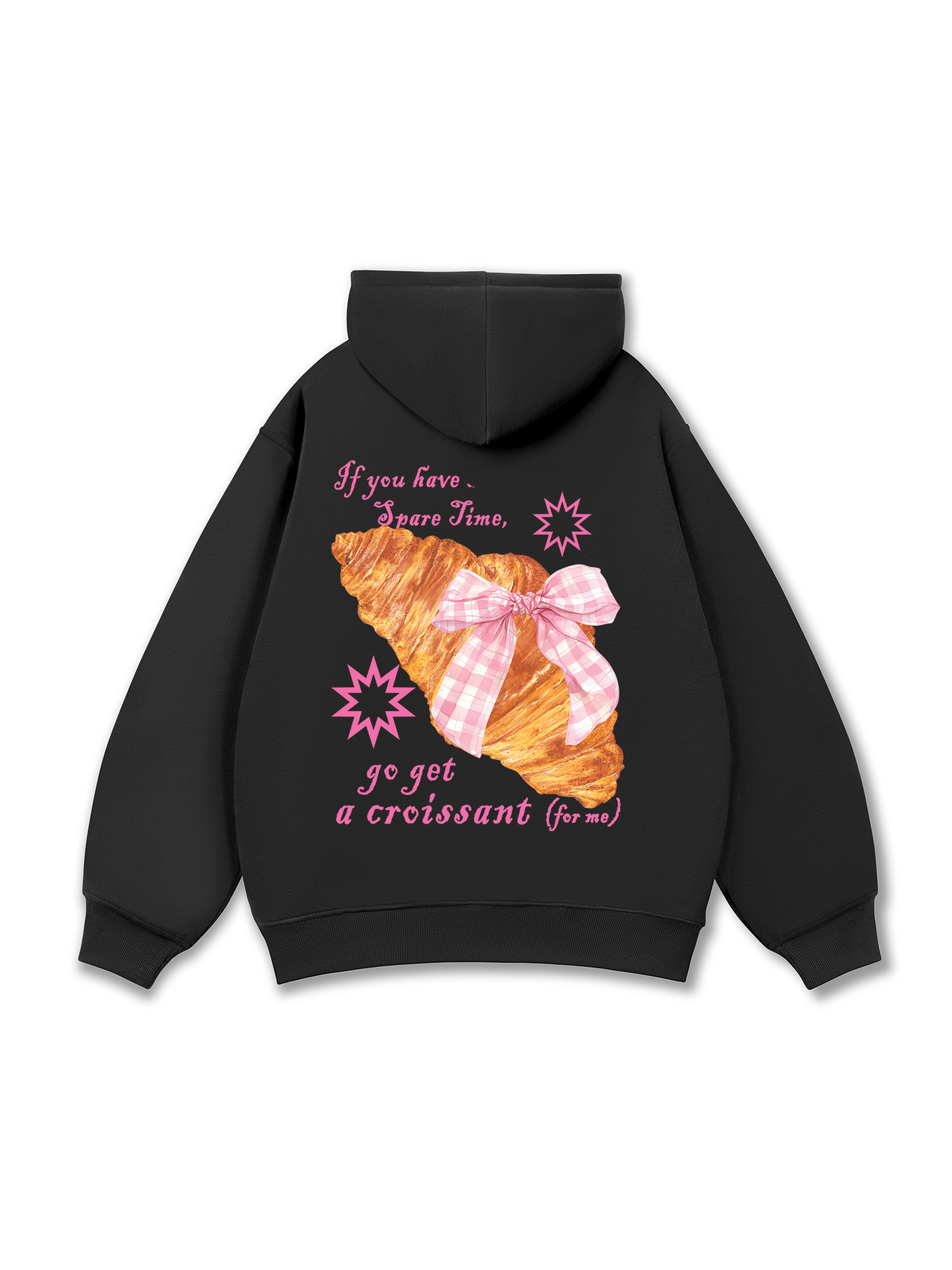 Áo Hoodie Nỉ Bông Go Get A Croissant sau