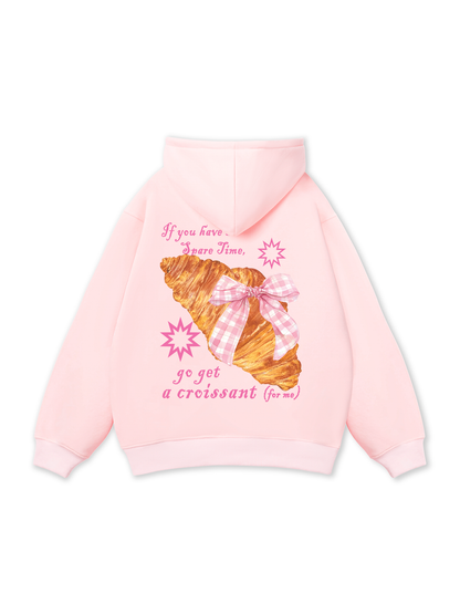 Áo Hoodie Nỉ Bông Go Get A Croissant sau