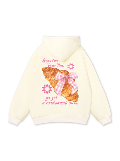 Áo Hoodie Nỉ Bông Go Get A Croissant sau