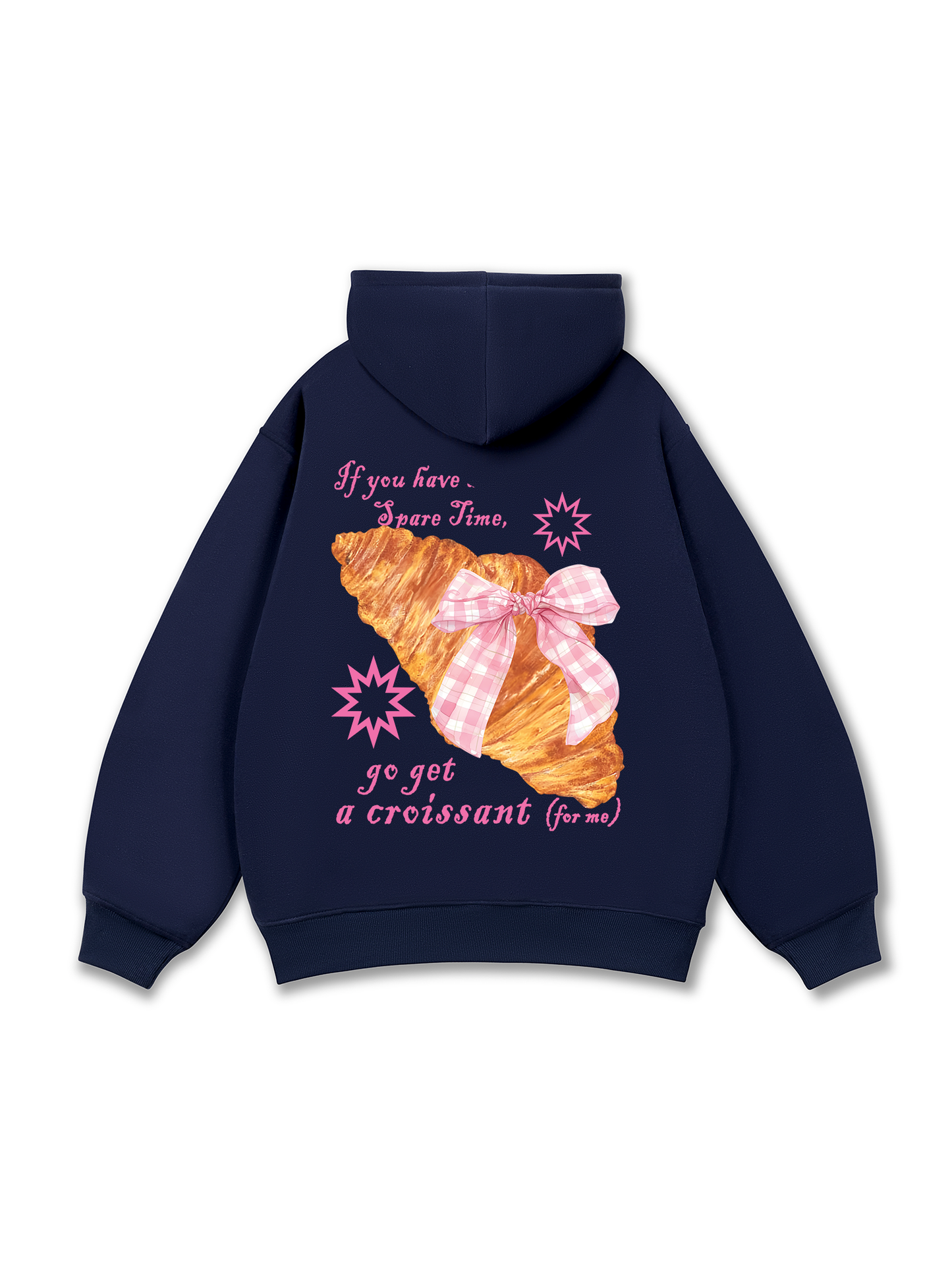 Áo Hoodie Nỉ Bông Go Get A Croissant sau