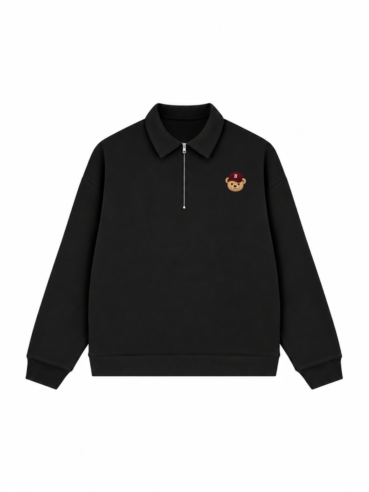 Áo Sweater Polo Nỉ Hai Da Basic Bear Red Hat