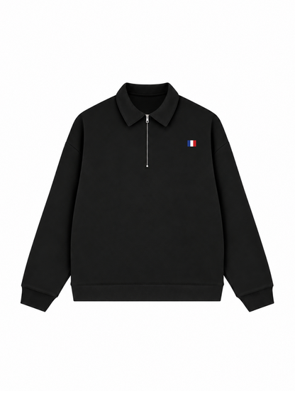 Áo Sweater Polo Nỉ Hai Da Paris Flag