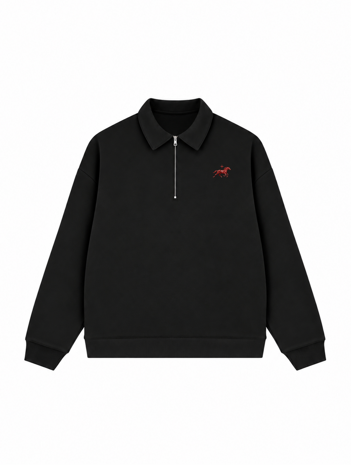Áo Sweater Polo Nỉ Hai Da Red Horse