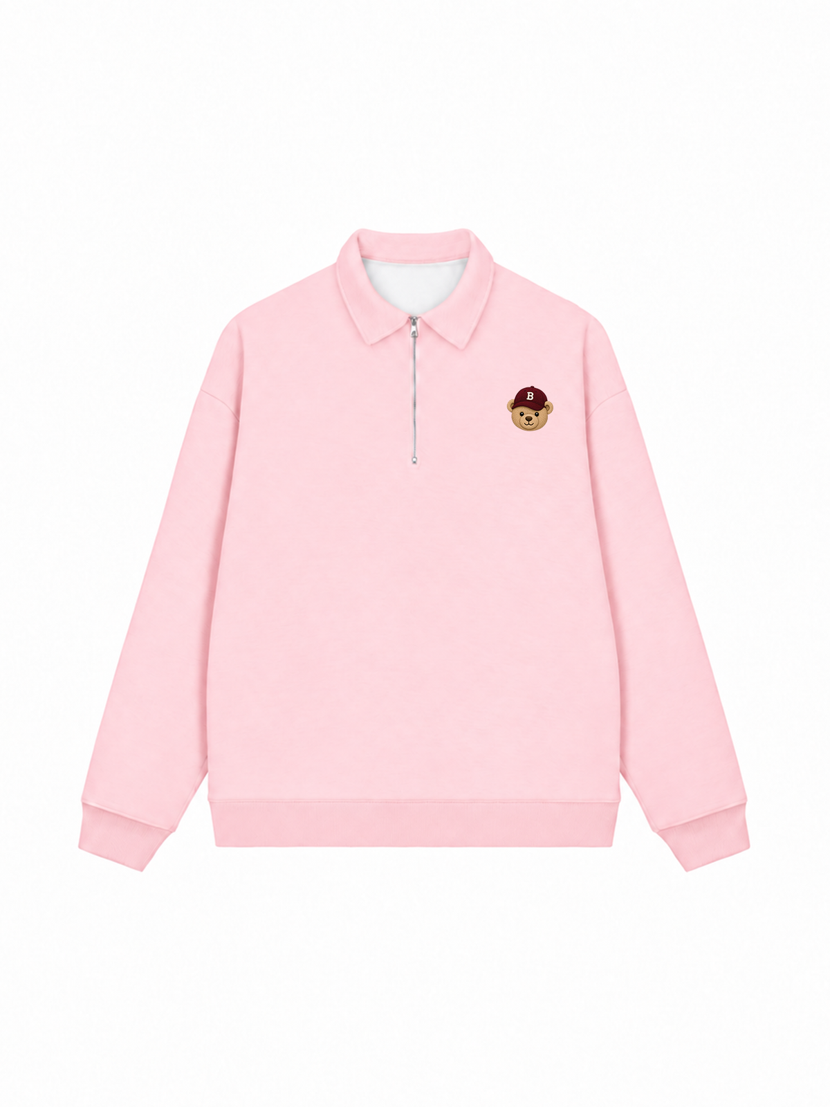Áo Sweater Polo Nỉ Hai Da Basic Bear Red Hat