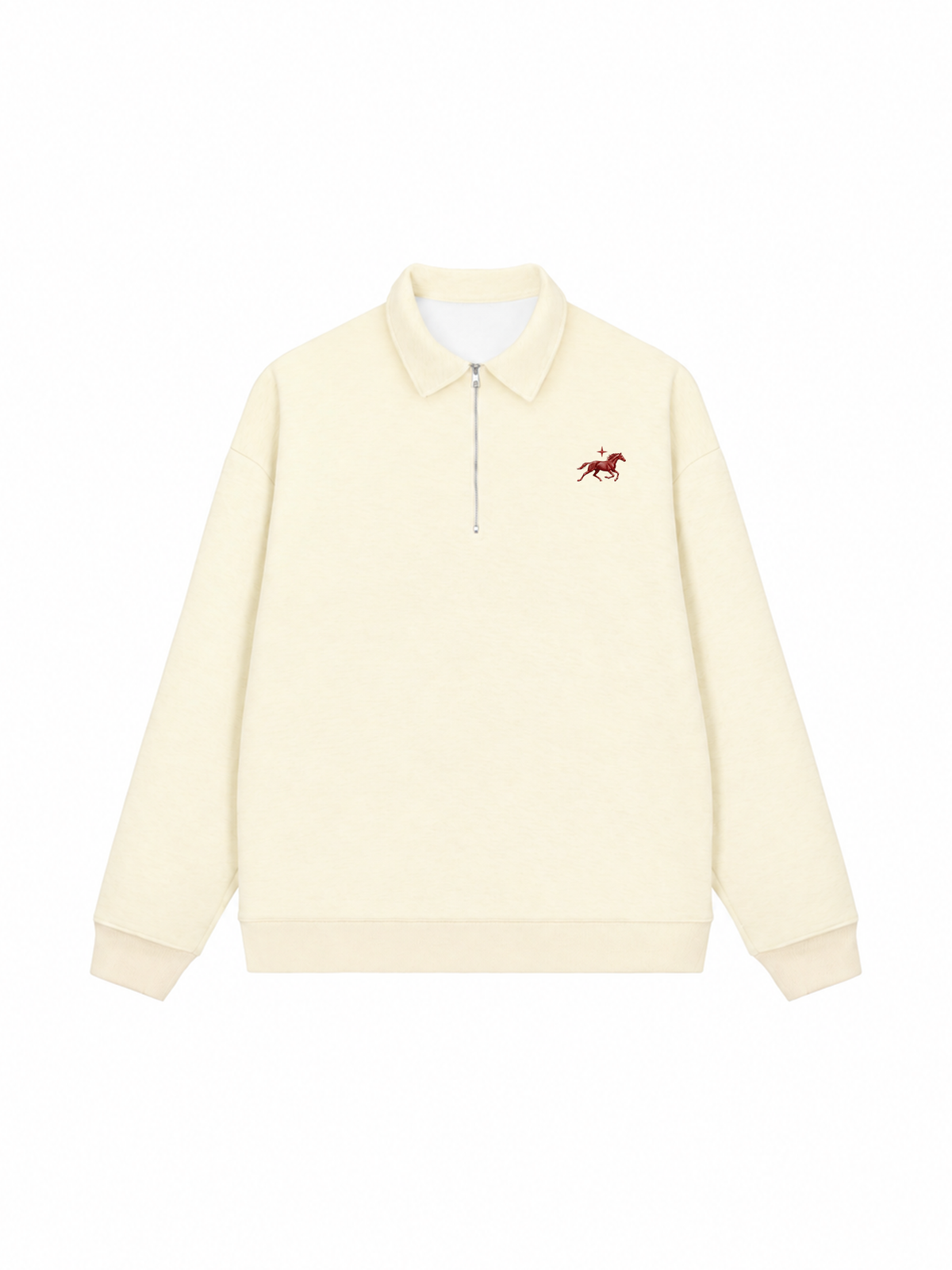 Áo Sweater Polo Nỉ Hai Da Red Horse