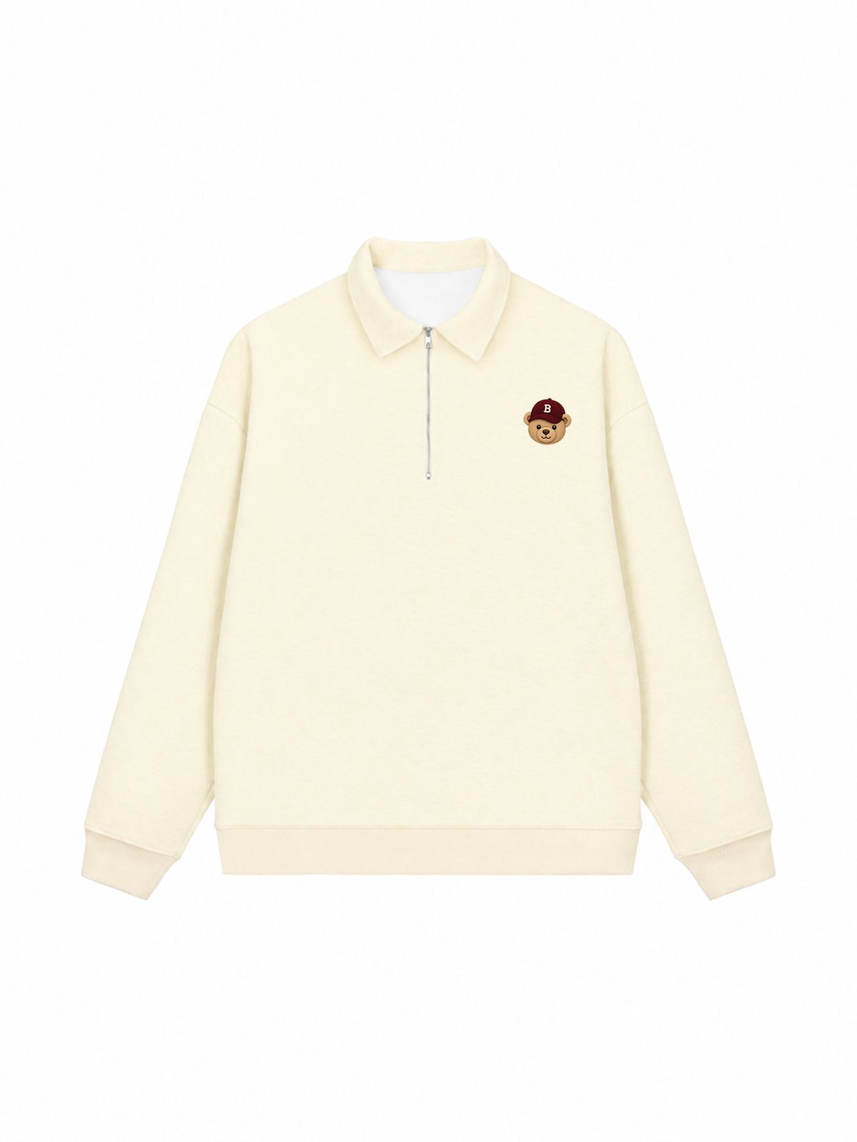Áo Sweater Polo Nỉ Hai Da Basic Bear Red Hat