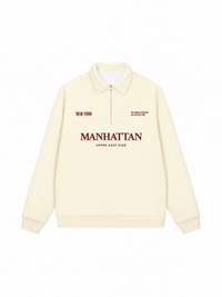 Áo Sweater Polo Nỉ Hai Da Manhattan