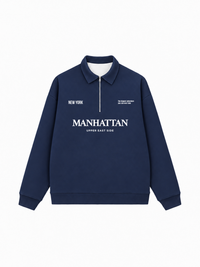 Áo Sweater Polo Nỉ Hai Da Manhattan