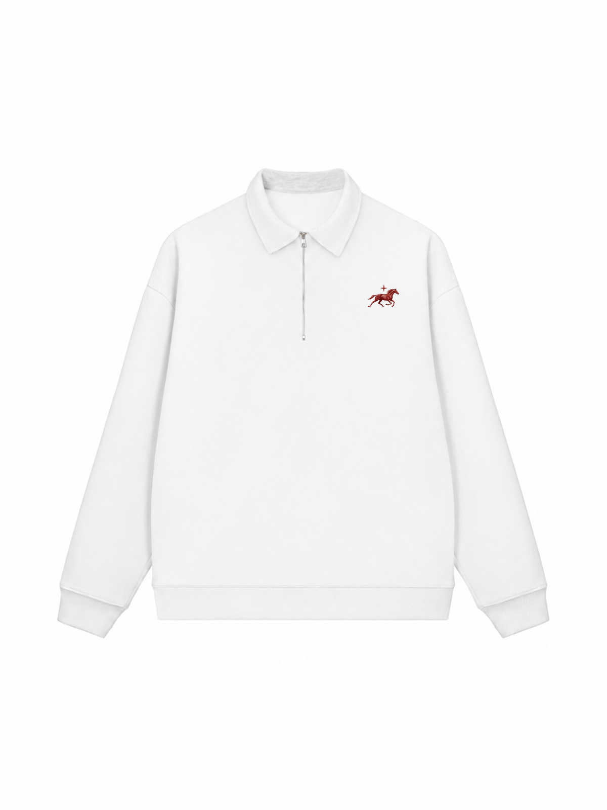 Áo Sweater Polo Nỉ Hai Da Red Horse