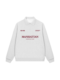 Áo Sweater Polo Nỉ Hai Da Manhattan