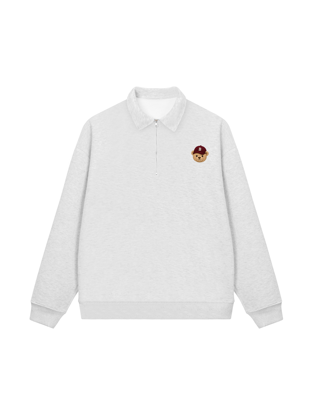 Áo Sweater Polo Nỉ Hai Da Basic Bear Red Hat