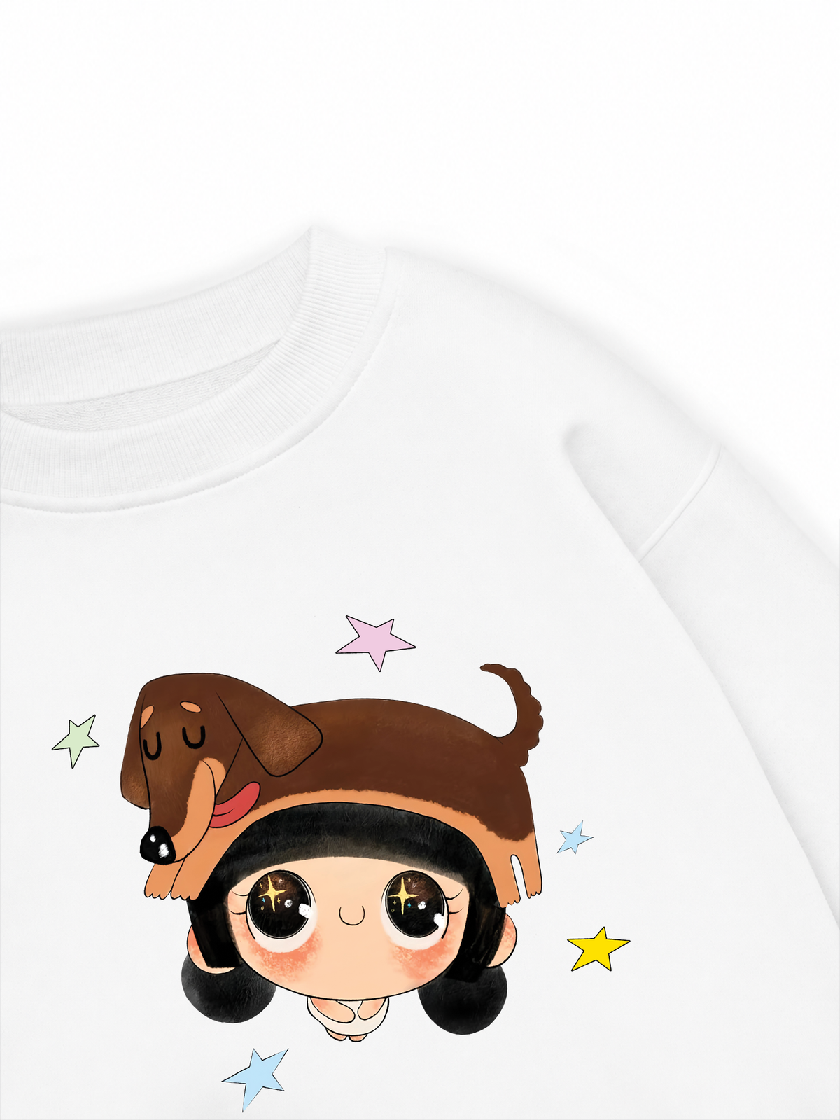 Cute Girl With Dachshund Sweater
