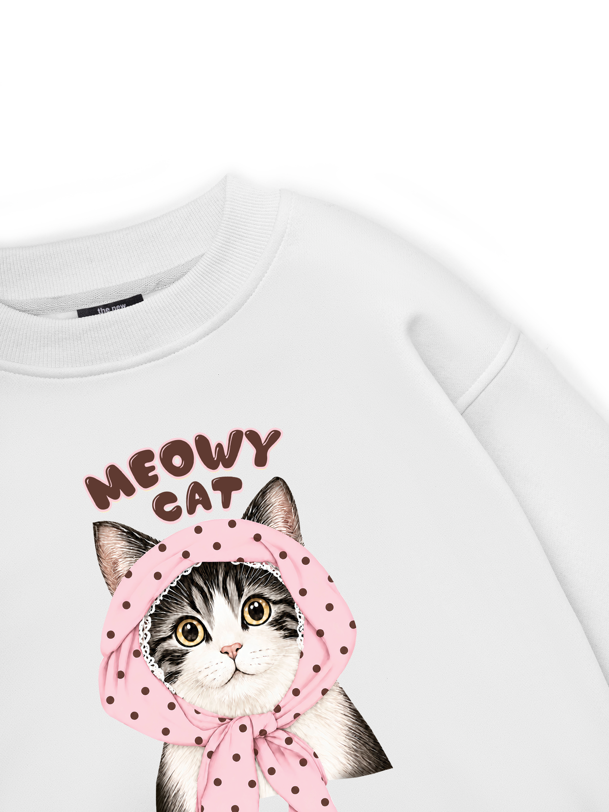 Meowy Cat Pink Polka Sweater