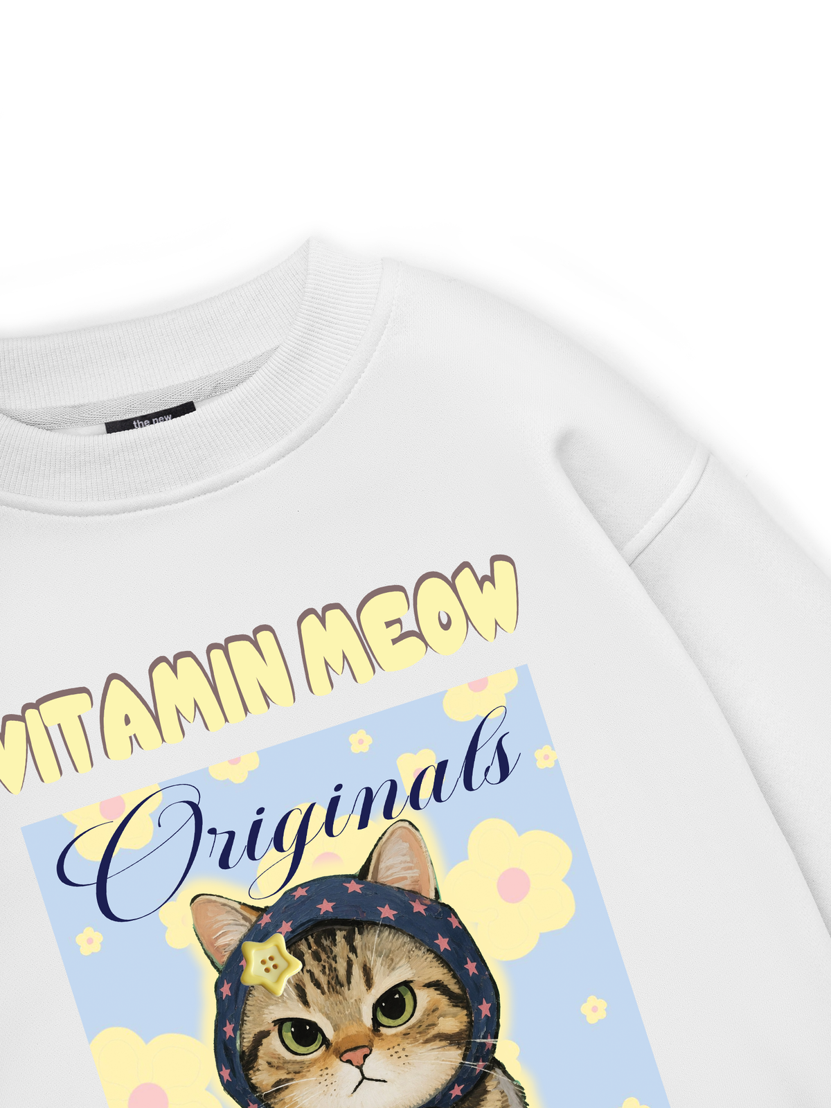 Cutie Vitamin Meow Yellow Flower Sweater