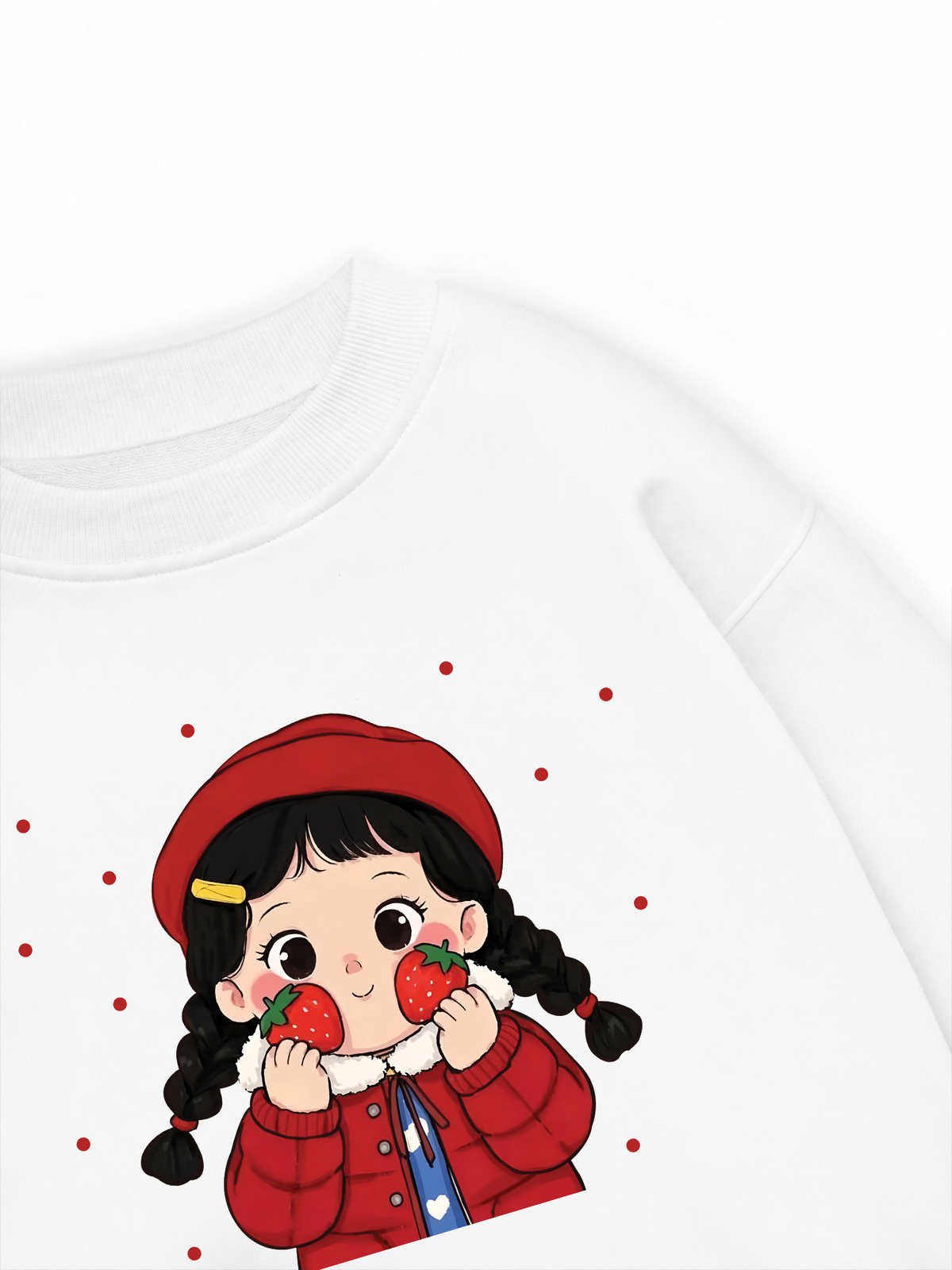 Dolly Girl Cute Strawberry Girl Sweater