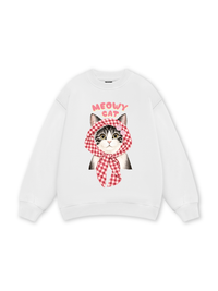 Meowy Cat Pink Plaid Sweater