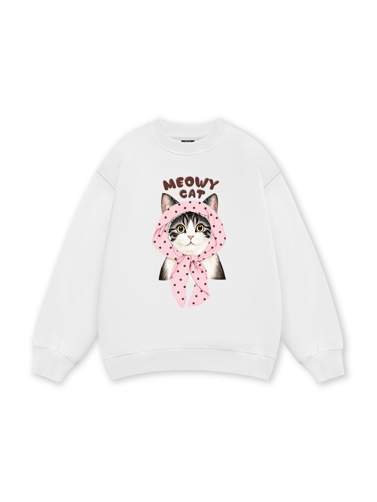 Meowy Cat Pink Polka Sweater