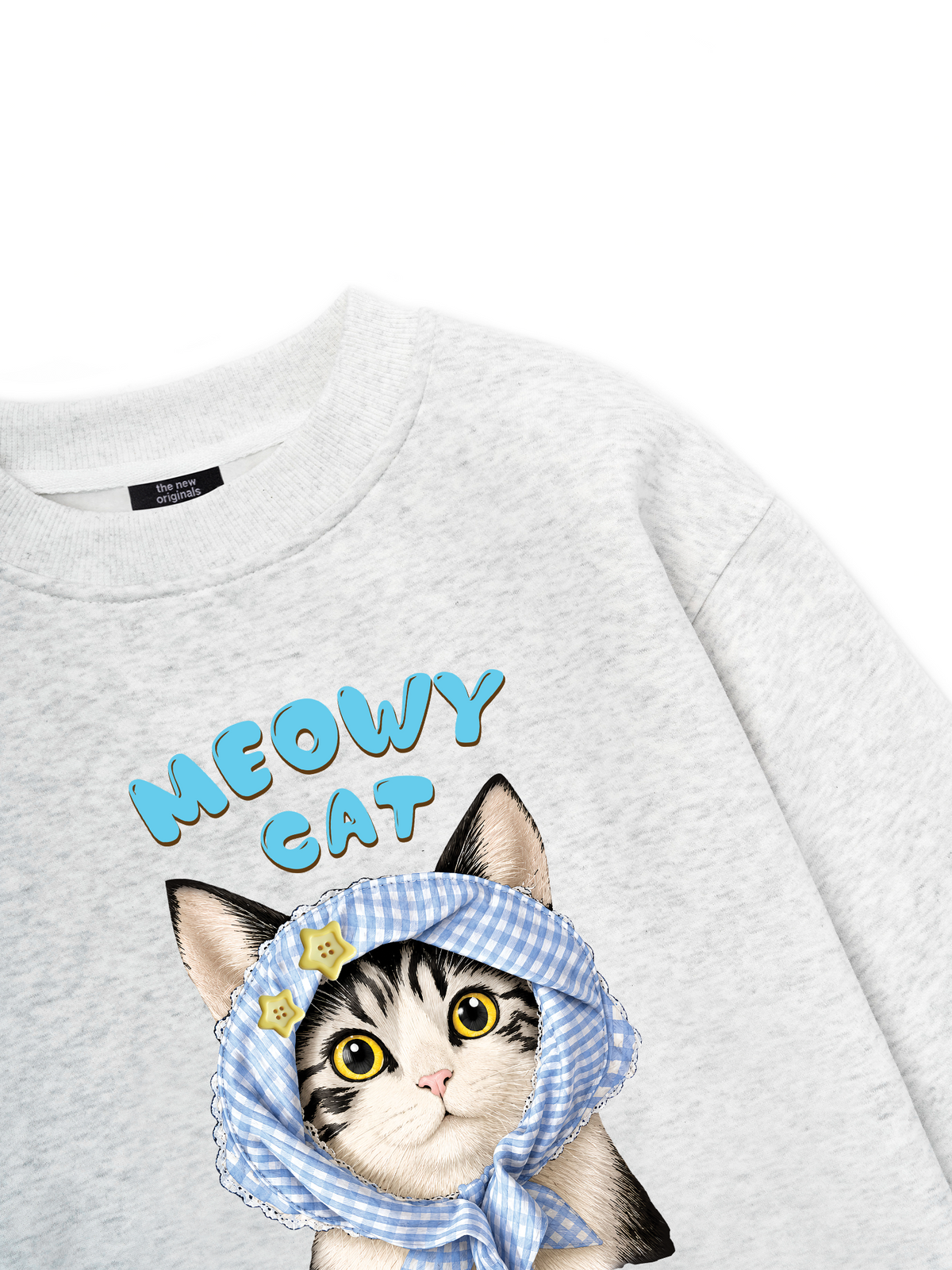 Blue Plaid Meowy Cat Sweater