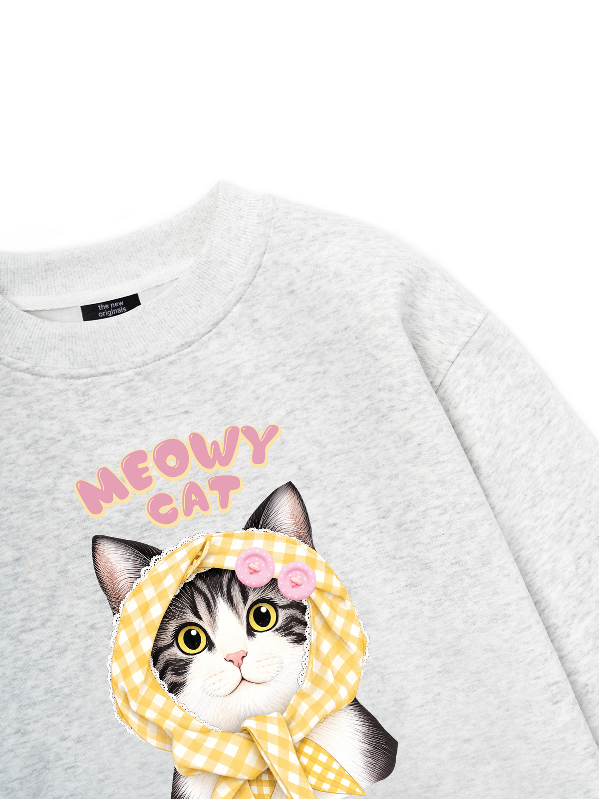 Meowy Cat Yellow Plaid Sweater