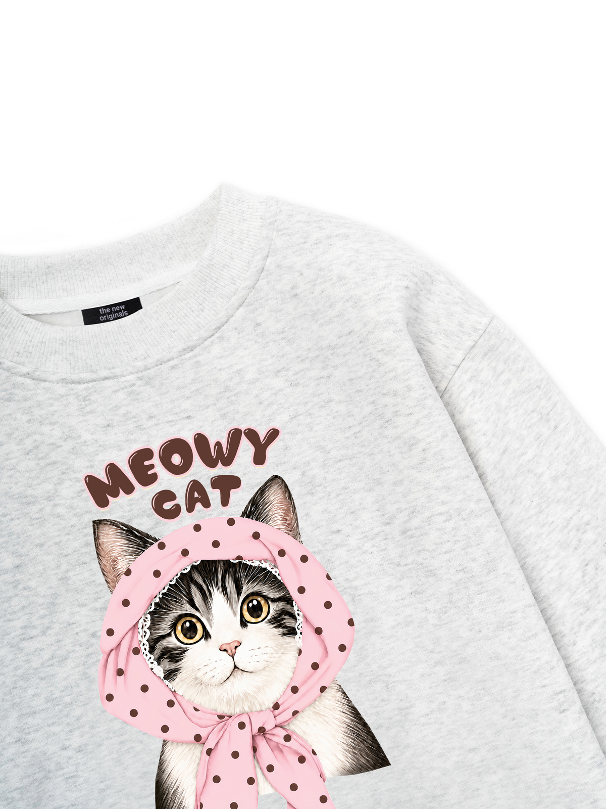 Meowy Cat Pink Polka Sweater