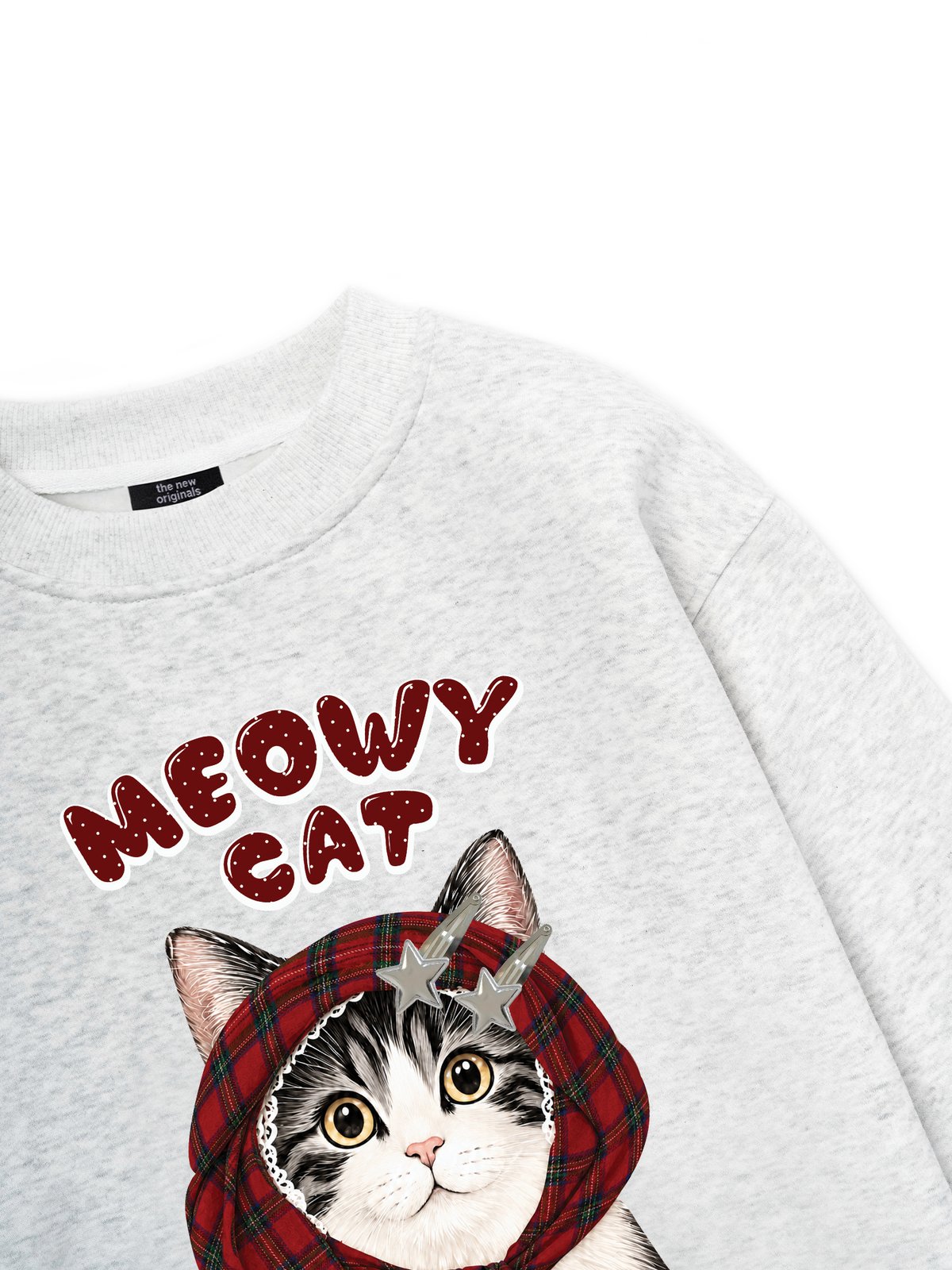 Meowy Cat Red Xmas Plaid Sweater