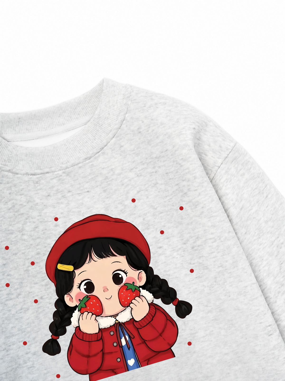 Dolly Girl Cute Strawberry Girl Sweater