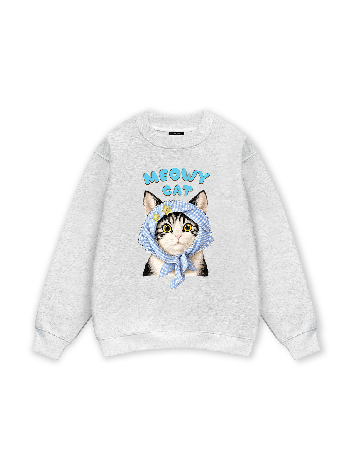 Blue Plaid Meowy Cat Sweater