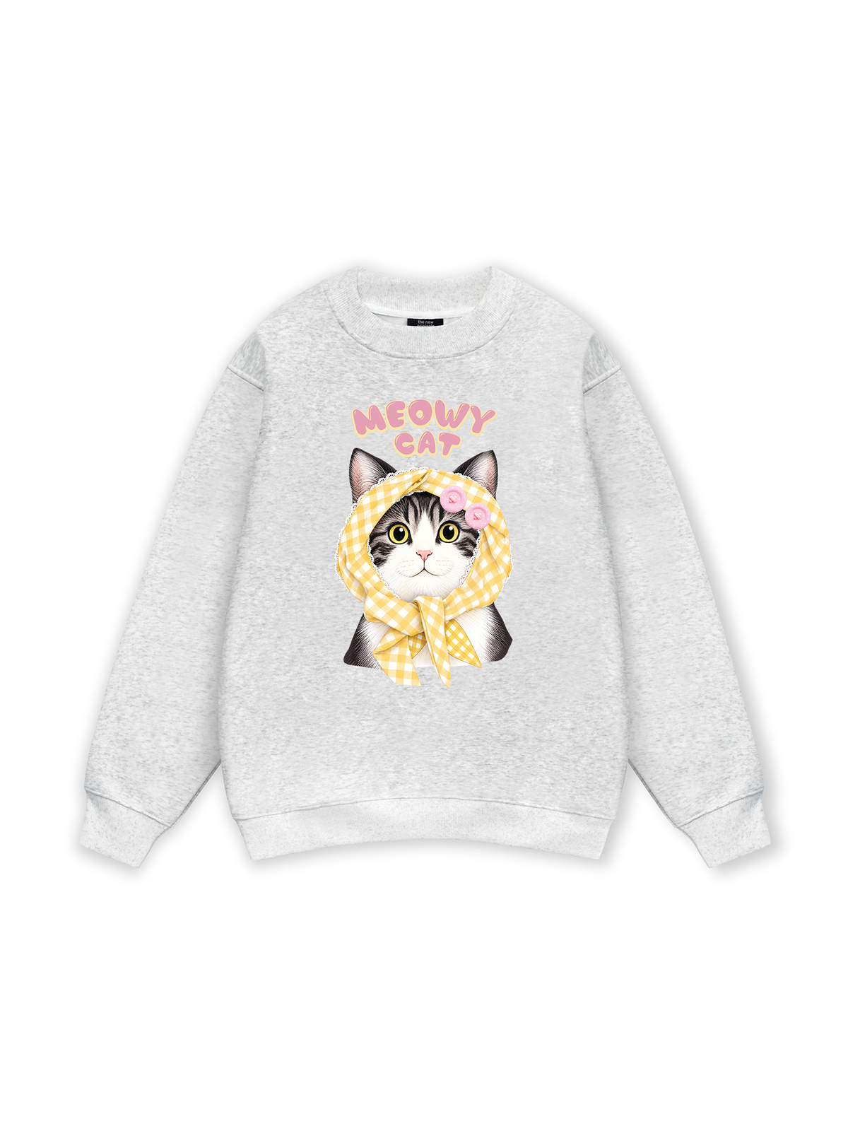 Meowy Cat Yellow Plaid Sweater