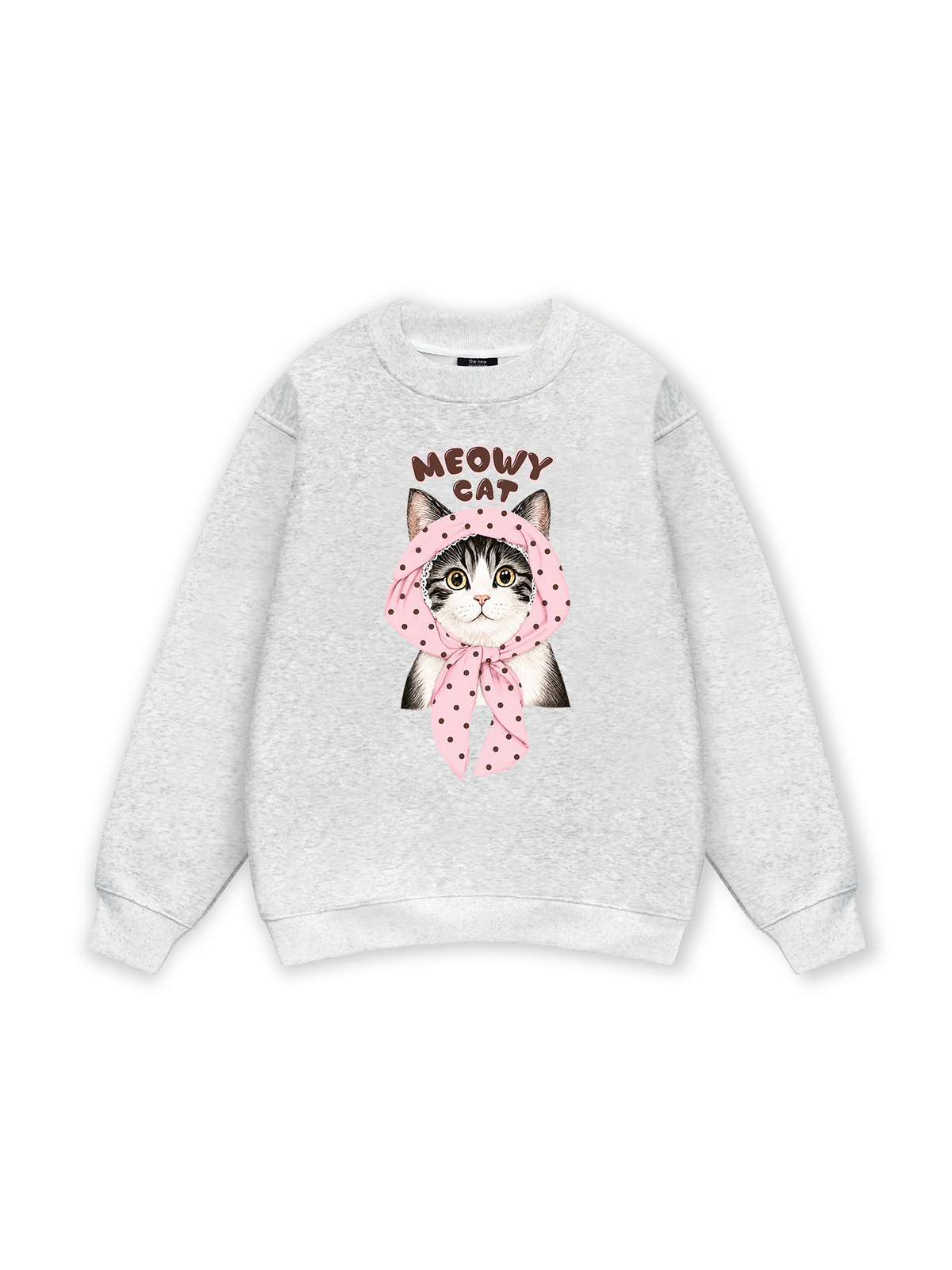Meowy Cat Pink Polka Sweater