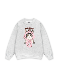Meowy Cat Pink Polka Sweater