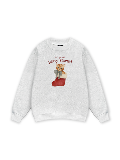 Xmas Cat Party Started Sweater
