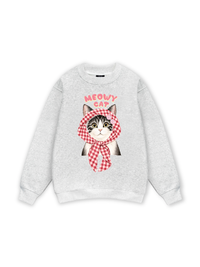 Meowy Cat Pink Plaid Sweater
