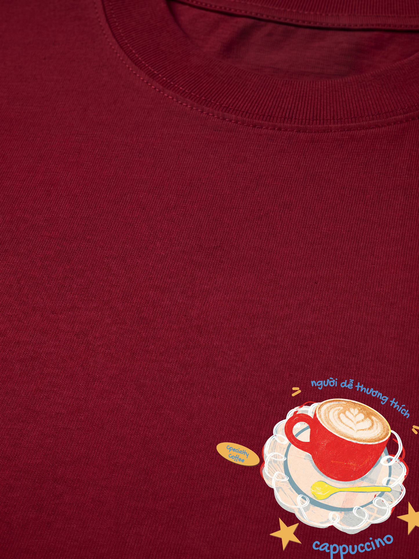 Áo Thun Relaxed Fit Người Dễ Thương Thích Cappuchino
