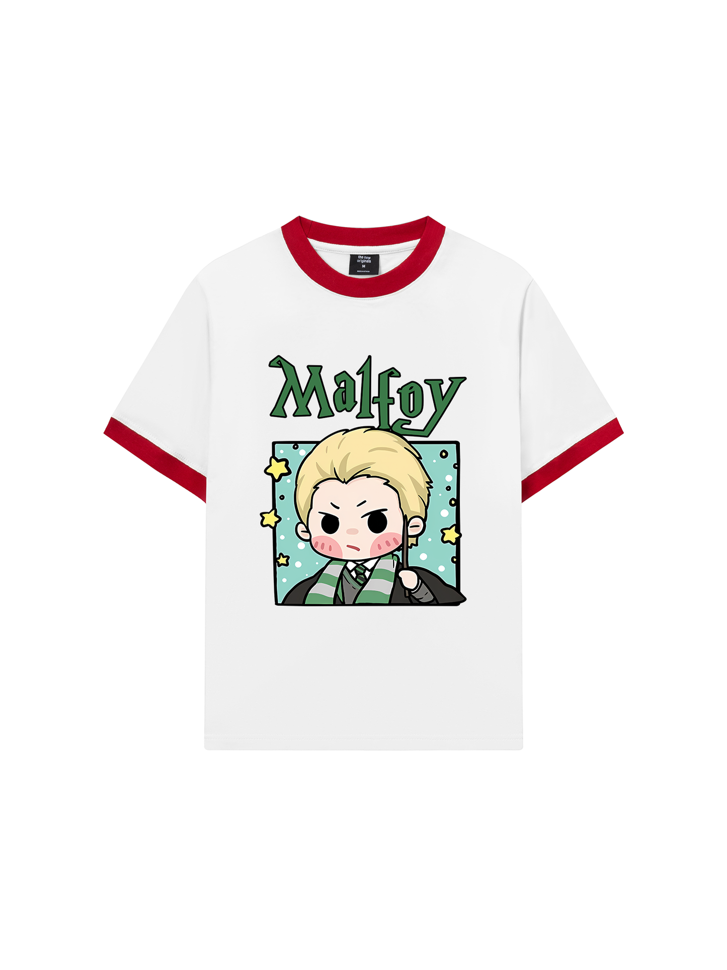 Áo Thun Ringer Relaxed Fit Harry Potter Malfoy Chibi