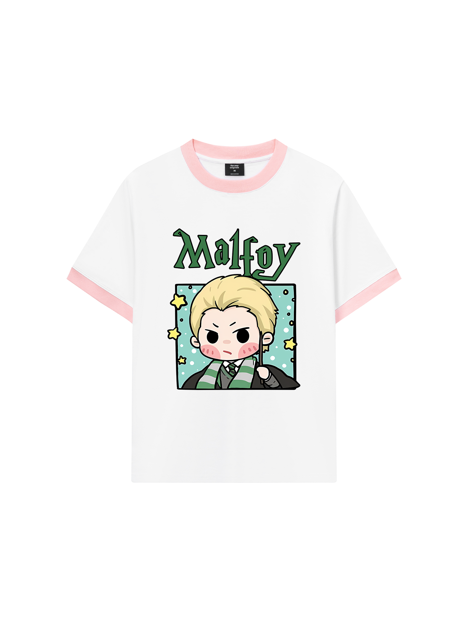 Áo Thun Ringer Relaxed Fit Harry Potter Malfoy Chibi