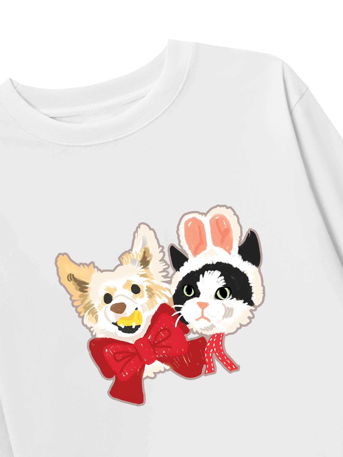 Áo Thun Dài Tay Animal Mood Bestie Puppy And Meow