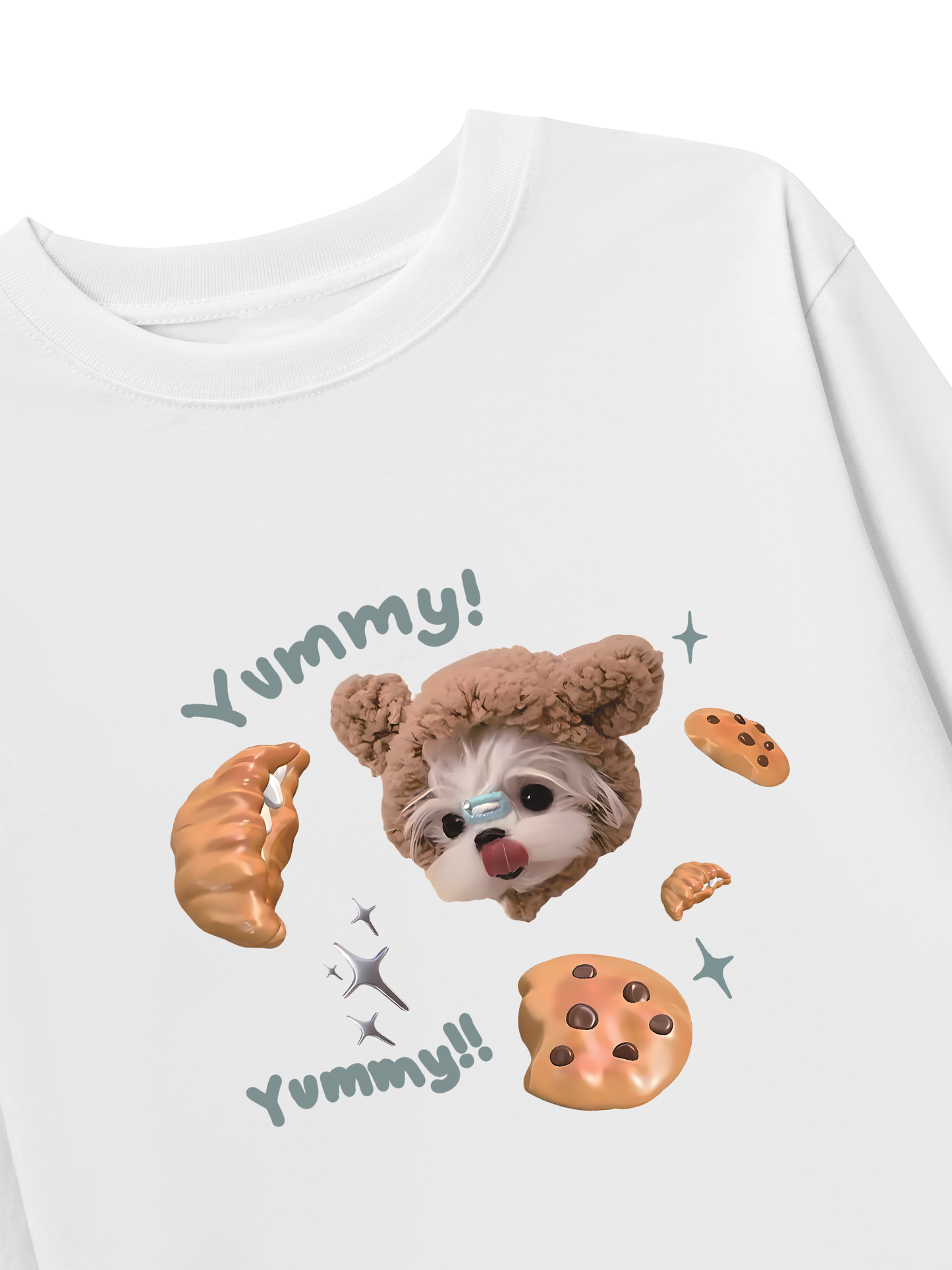 Áo Thun Dài Tay Cute Dog Yummy Cookie
