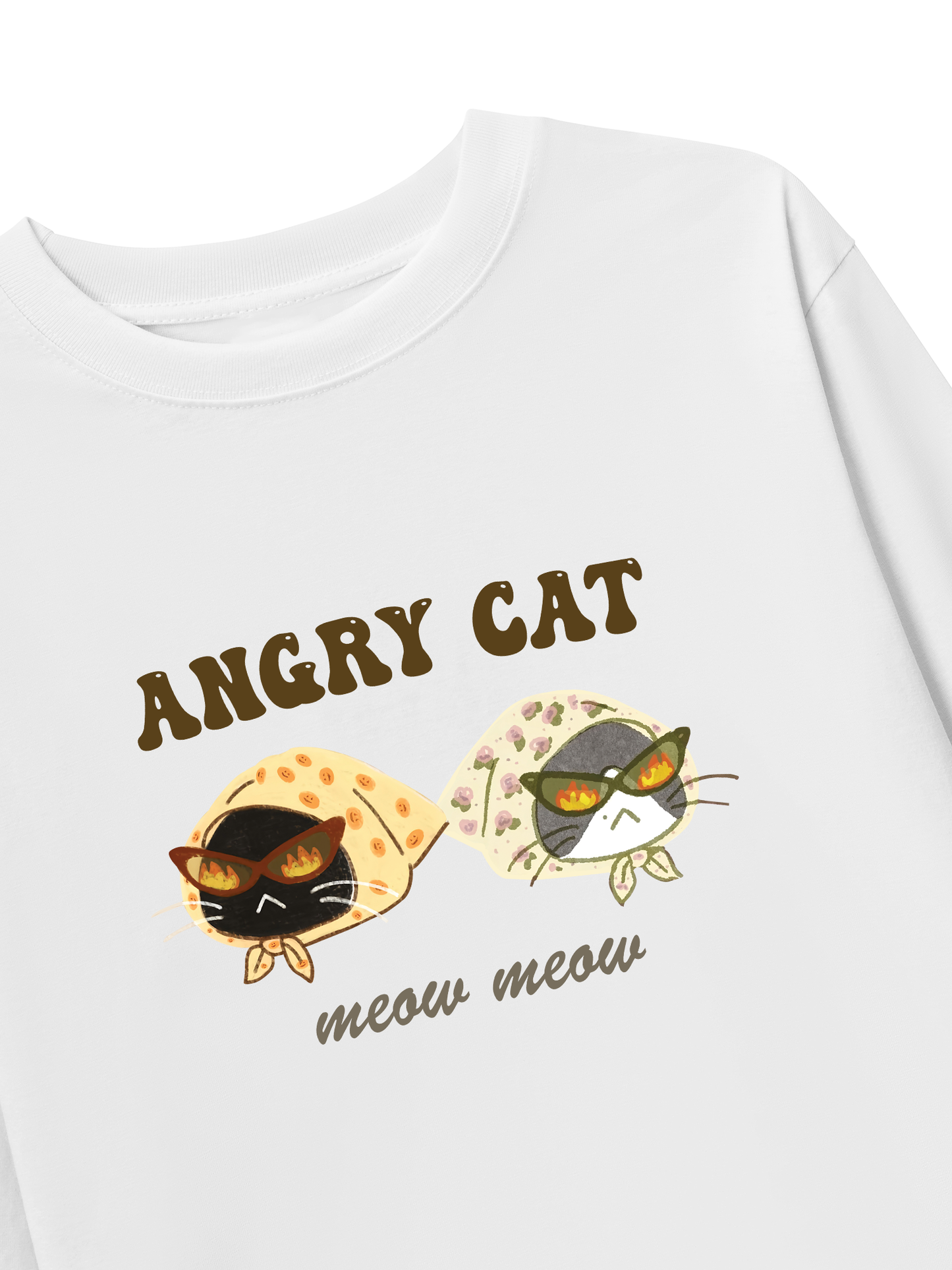 Áo Thun Dài Tay Angry Cat