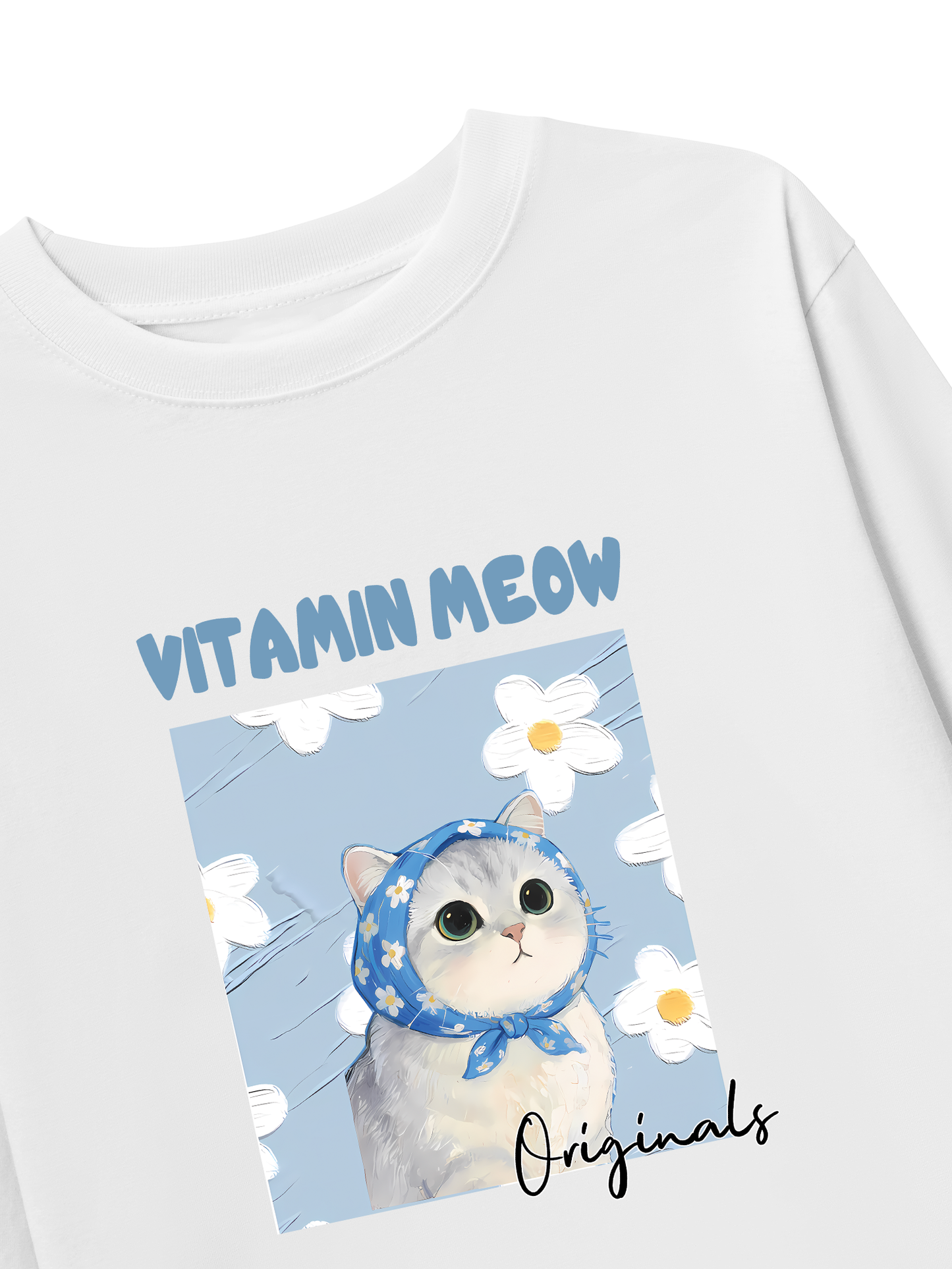 Áo Thun Dài Tay Flower With Meow