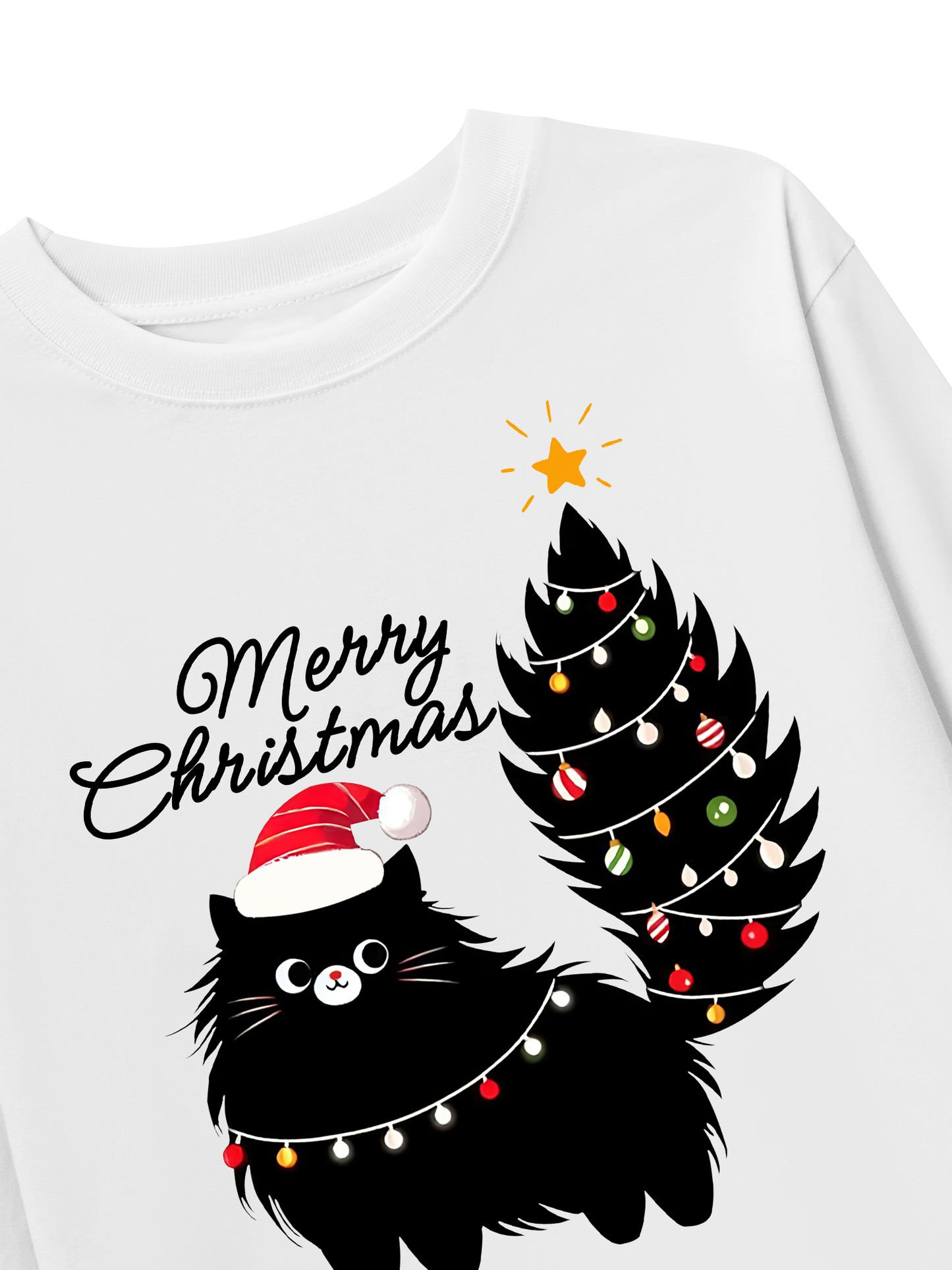 Áo Thun Dài Tay Black Kitty Christmas