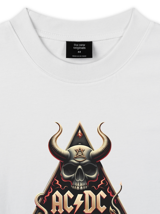 Áo Thun Relaxed Fit AC DC Logo Skull Cannon